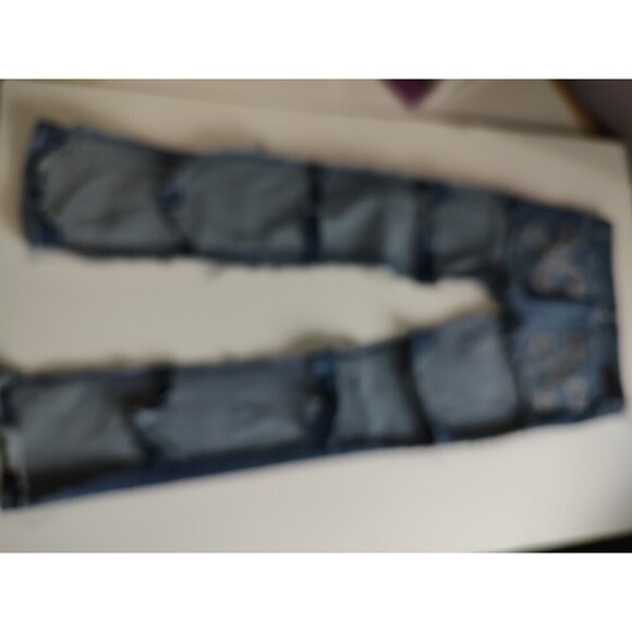 Denim Chaps Style Petrol Custom Cut Biker PUNK Jeans Distressed Custom Sz 31 - Picture 7 of 12